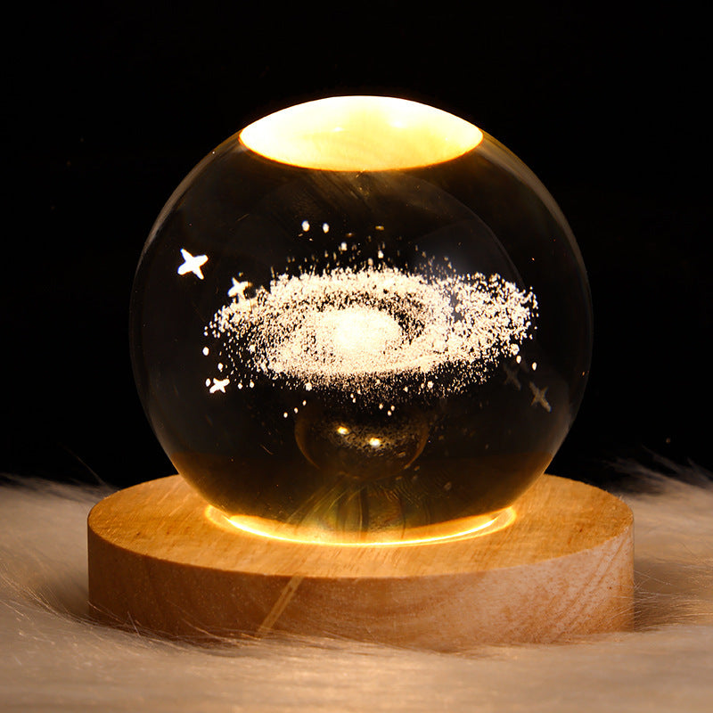 lumineux et planètes Lune Boule de cristal Petite lampe de nuit Projection Lumière d'ambiance Cadeau créatif Nouveau Cadeau Étrange