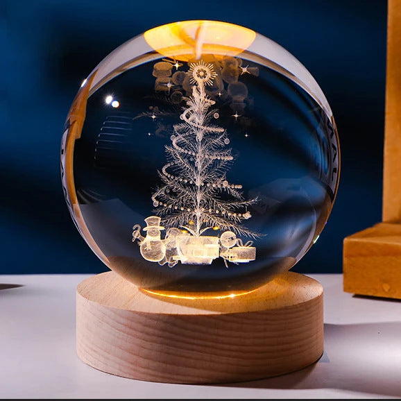 lumineux et planètes Lune Boule de cristal Petite lampe de nuit Projection Lumière d'ambiance Cadeau créatif Nouveau Cadeau Étrange