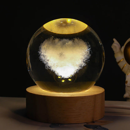 lumineux et planètes Lune Boule de cristal Petite lampe de nuit Projection Lumière d'ambiance Cadeau créatif Nouveau Cadeau Étrange