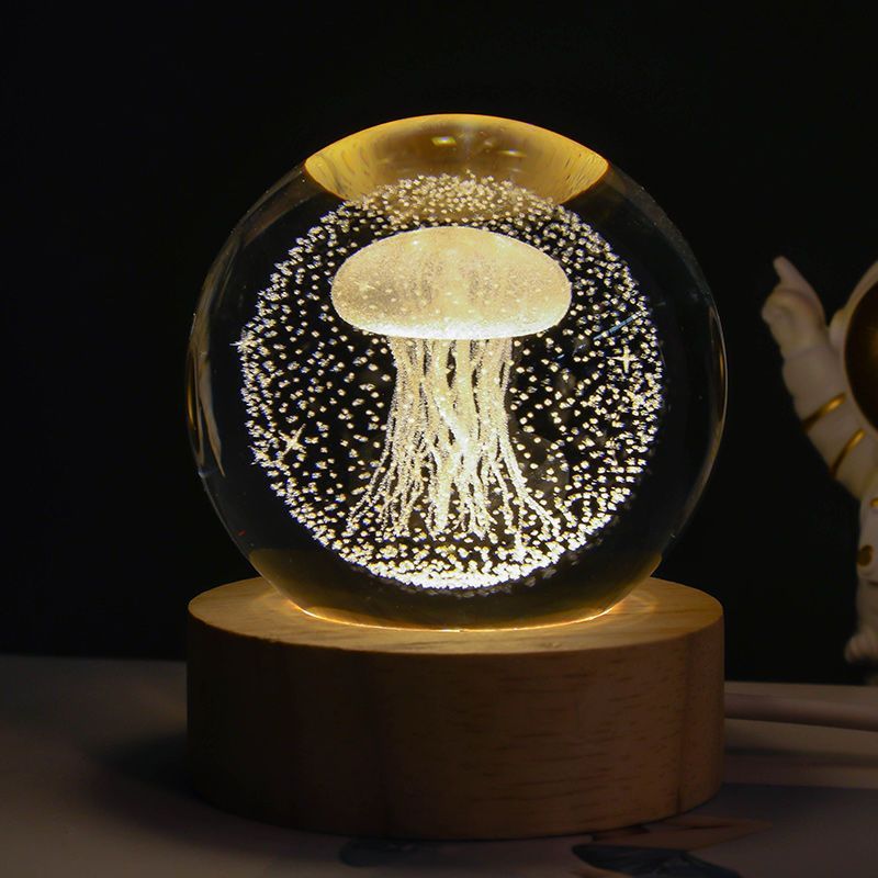 lumineux et planètes Lune Boule de cristal Petite lampe de nuit Projection Lumière d'ambiance Cadeau créatif Nouveau Cadeau Étrange