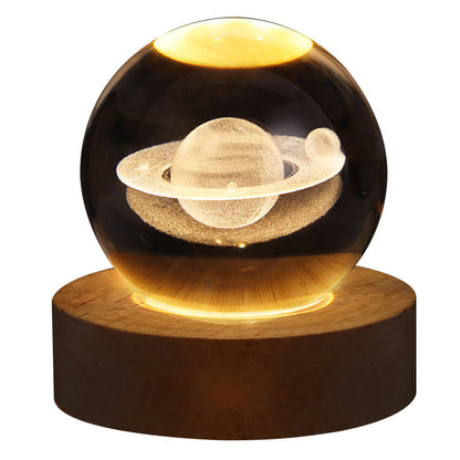 lumineux et planètes Lune Boule de cristal Petite lampe de nuit Projection Lumière d'ambiance Cadeau créatif Nouveau Cadeau Étrange